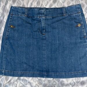 J Crew Light Wash Contrast Stitch Denim Mini Skirt Size 4